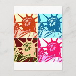 Pop-art Dame Liberty New York Stad Briefkaart