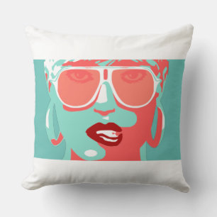 Pop Art  dameszonnebril Rode lipstick Kussen