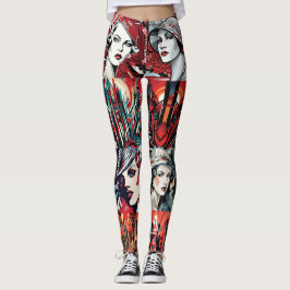 Pop Art Deco Leggings - Cool
