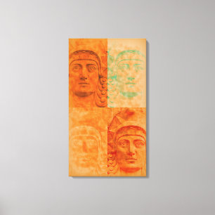 Pop Art Déco Tête de Pierre Sculpture Toile Envelo