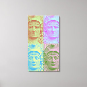 Pop Art Déco Tête de Pierre Sculpture Toile Envelo