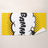 Pop art discours bulle dessin avec du texte. Caric (Serviette de bain)