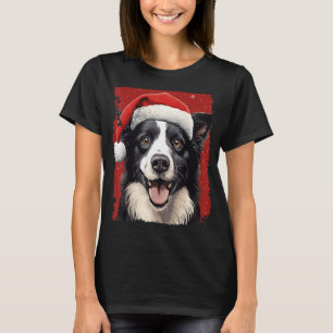 Pop Art Dog Christmas Border Collie T-shirt