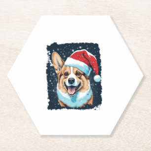 Pop Art Dog Christmas Corgi Kartonnen Onderzetters
