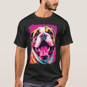 Pop Art Dog English Bulldog Roze T-shirt
