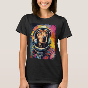 Pop Art Dog Teckel Ruimtevaarder T-shirt