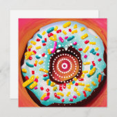 Pop Art Donut Feestdagenkaart (Voorkant / Achterkant)