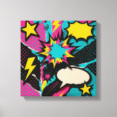 Pop Art Dopamine Collage in Neon Halftone Burst Canvas Afdruk (Voorkant)