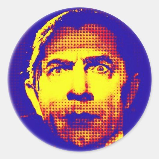 Pop Art Dracula Ronde Sticker (Voorkant)