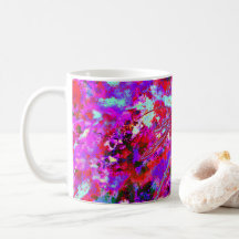 Pop Art Dragonlies on Pink Latte Mug