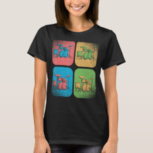 Pop Art Drum Set Drums Speler Drummer Muziek Drums T-shirt