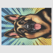 Pop Art Duitse Herder Hond Comic Decoupage Tissuepapier (Voorkant)