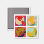 Pop Art Earth Magneet (Voorkant / Achterkant)