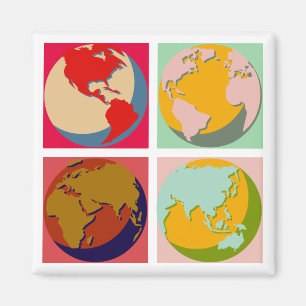 Pop Art Earth Magneet