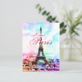 Pop Art  Eiffeltoren Briefkaart (Staand voorkant)