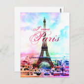 Pop Art  Eiffeltoren Briefkaart (Voorkant / Achterkant)