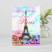 Pop Art Eiffeltoren Kaart (Staand voorkant)