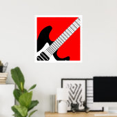 Pop Art Electric Guitar Poster (Thuiskantoor)