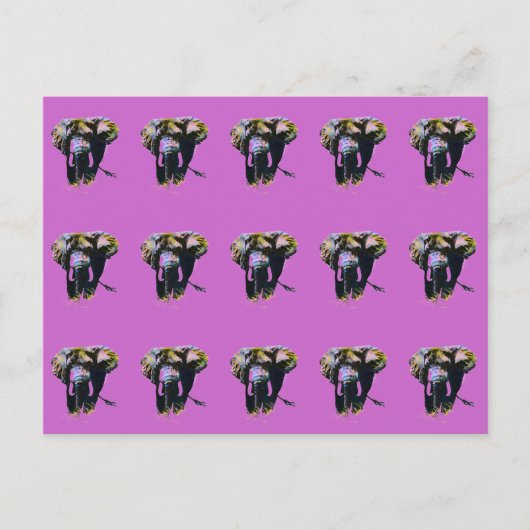 Pop Art Elephant Briefkaart (Voorkant)