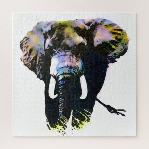 Pop Art Elephant - Illustratie van dieren schilder Legpuzzel
