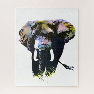 Pop Art Elephant - Illustratie van dieren schilder Legpuzzel