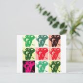 Pop Art Elephants Briefkaart (Staand voorkant)