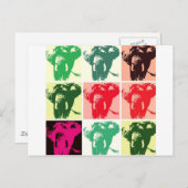 Pop Art Elephants Briefkaart (Voorkant / Achterkant)
