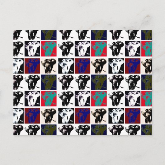 Pop Art Elephants Briefkaart (Voorkant)