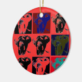 Pop Art Elephants Keramisch Ornament (Links)