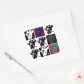 Pop Art Elephants Ovale Sticker (Envelop)