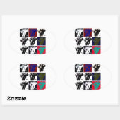 Pop Art Elephants Ovale Sticker (Vel)
