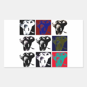 Pop Art Elephants Rechthoekige Sticker