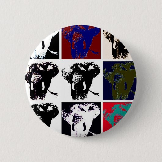 Pop Art Elephants Ronde Button 5,7 Cm (Voorkant)