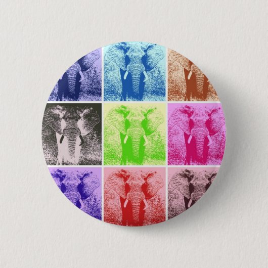 Pop Art Elephants Ronde Button 5,7 Cm (Voorkant)