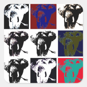 Pop Art Elephants Vierkante Sticker