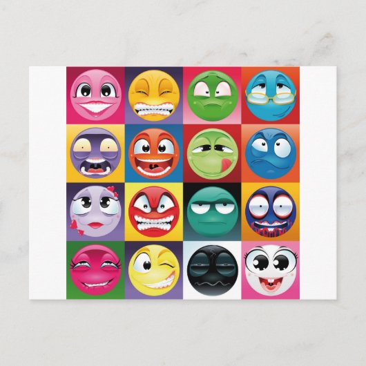 pop art emojis briefkaart (Voorkant)