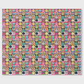 pop art emojis cadeaupapier (Vlak)