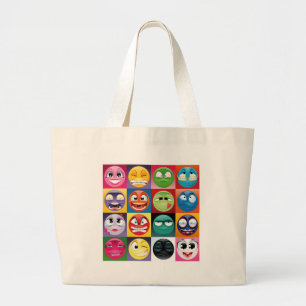 pop art emojis grote tote bag