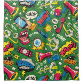Pop Art Explosion Retro Comic Douchegordijn (Voorkant)