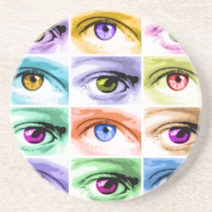 Pop Art Eyes Zandsteen Onderzetter