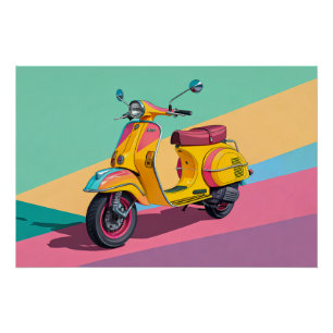 Pop Art-fietsprint – Modern Kleurrijk Wandsier Perfect Poster