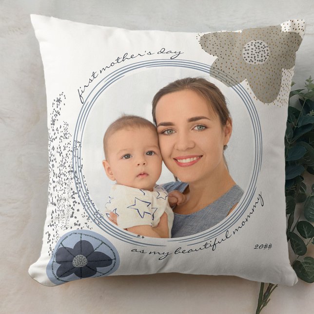 Pop Art Flower Editable Wording Custom Photo Kussen (Creator heeft geüpload)