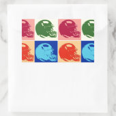 Pop Art Football Helm Rechthoek Sticker (Tas)