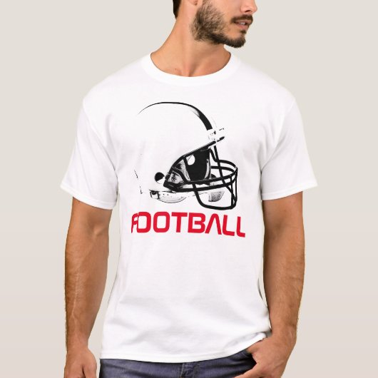 Pop Art Football Helm Rood Wit T-shirt (Voorkant)