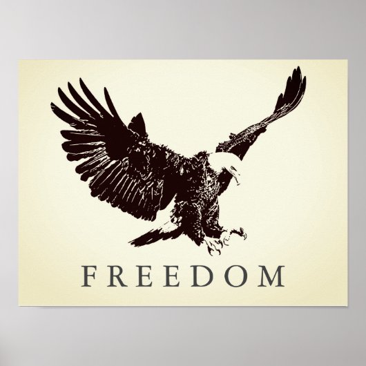 Pop Art Freedom Eagle Landing  Poster (Voorkant)