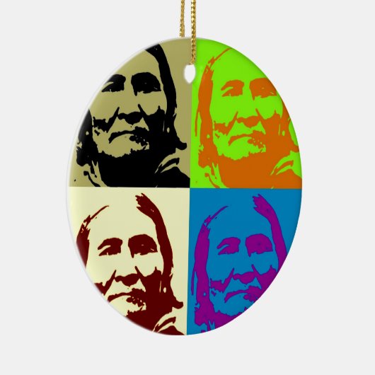 Pop Art Freedom Fighter Geronimo Keramisch Ornament (Rechts)