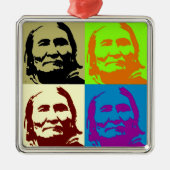 Pop Art Freedom Fighter Geronimo Metalen Ornament (Voorkant)