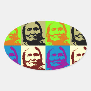 Pop Art Freedom Fighter Geronimo Ovale Sticker
