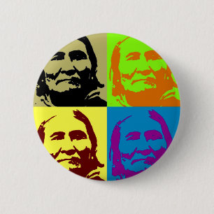 Pop Art Freedom Fighter Geronimo Ronde Button 5,7 Cm
