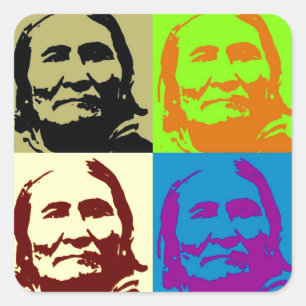 Pop Art Freedom Fighter Geronimo Vierkante Sticker